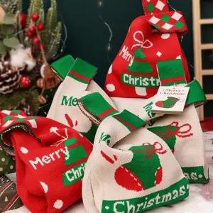 은창큐트 크리스마스 컬러 손목 가방 토트백 가방 미니 성탄절 선물 겨울 가방 여성 여성용 여