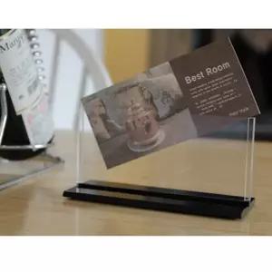 T자형꽂이 200x80 가로중형 2개판 카탈로그 리플렛 안내대 스탠드테이블 POP 행사안내 아크릴 양면 메뉴