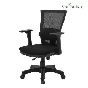 리버퍼니쳐 T300요추형 회전의자 슬라이드팔걸이 블랙 (WFFZWLD)