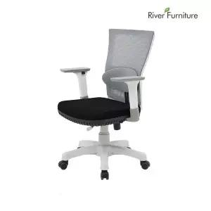 T300 요추형 회전의자 슬라이드팔걸이 화이트 (WFFZWLB)