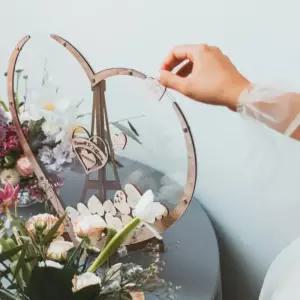 결혼식 돌 백일 행사 하트 게스트북(60pcs)파티테이블 게스트 방명록 교회 잔치소품 장식 데코