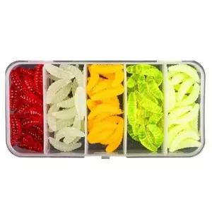 (색상 웜100EA)웜 루어낚시 100EA 낚시용품 미끼 찌 세트 겨울 세트 낚시 미끼 루어