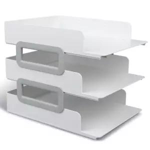 시스맥스 트레이 3단 화이트 서류 보관함 수납함 A4함 정리함 받침대 화일 A4 A4정리대 타워시스템