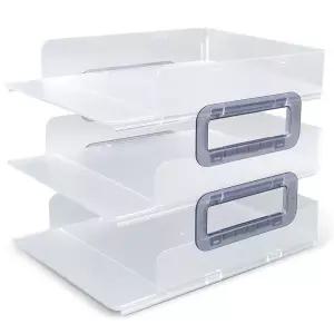 시스맥스 시스템 트레이 3단 투명 서류 보관함 수납함함 수납함 정리함 받침대 화일 A4 A4함 A4정리대 타워