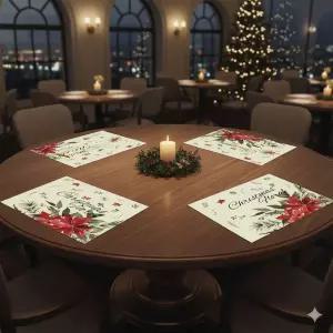 크리스마스 홈파티 연말 감성 식탁매트 43x32장식 꾸미기소품 카페테이블 브런치 디너 집들이선물추천 카페