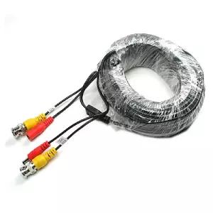 Coms CCTV 케이블 20m - BNC + DC 5.5 전원 회색 검정CCTV 감시카메라 보안TV CCVT CCTV용품 CCTV부품 CCTV