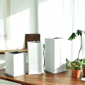 모던 수지 마블 사각 화분 - 화이트(받침셋)가정용 식물 꽃화분 키우기 인테리어 실내 취미생활 실내용 정