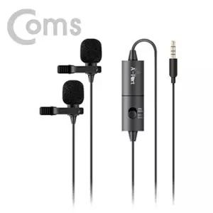 Coms 라이브 마이크로폰 듀얼 콘덴서 미니 클립형형 휴대용 휴대폰 태블릿 PC 다용도 캠코더 노트북 클립형