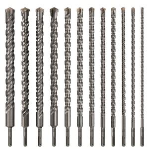 1Pc 콘크리트 SDS Plus 8-30mm 비트 크로스 커터 헤드 더블 오거 해머 400mm 벽  블록 전기