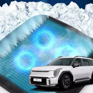 EV9 호환 차량용 쿨링시트 메쉬 4팬의자방석 아이스 휴대용 용통풍 여름용자동차 용매쉬 용쿨 사무실 방석