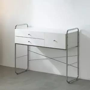 감각적인 화이트 스틸 화장품 서랍 수납 화장대 100cm TP1111