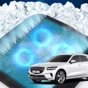 GV70 호환 차량용 쿨링시트 메쉬 4팬의자방석 아이스 휴대용 용통풍 여름용자동차 용매쉬 용쿨 사무실 방석