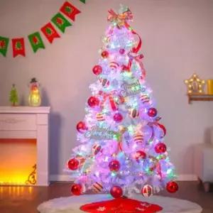 ( )크리스마스 인테리어 210cm 해피 롤리팝 화이트트리 풀세트 A전구