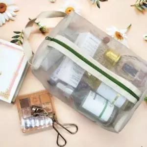 손잡이 파우치 대용량 화장품 투명 메쉬 여행용 소품 소형치 용치 다용도치 화장품치 핸들 보관치 대형 쉬