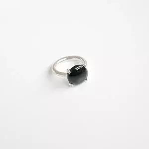 [오팔하우스]925Silver 오버사이즈 블랙 오닉스 반지 OPASE13156