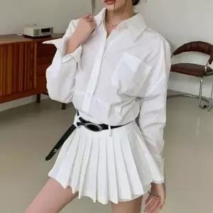 벨트세트 패미닌 미니 플리츠 스커트 치마바지