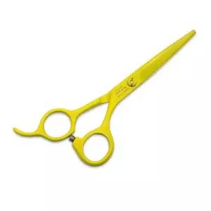 반려견 일자 가위 (옐로우) 강아지 애견 미용 비숑가 포메 푸들 동물 애미용 강아지애