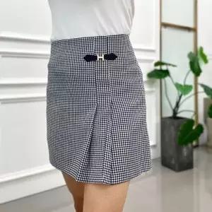 골프 체크 블랙 치마바지