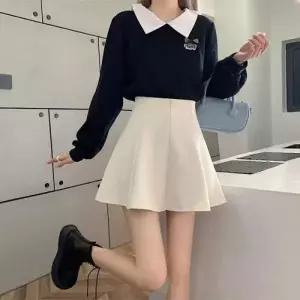 A라인 플리츠 러블리 하이웨스트 데이트룩 스커트