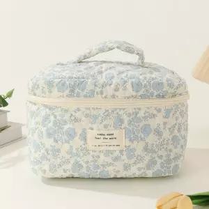 파우치 손잡이 화장품치 사각 여행치 플라워생활수납 대용량치 꽃무늬가방 용품 용치 준비 사각치 치반짇고