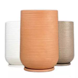 피클레온 PE 롱 크리스 대형 플라스 화분 28x45cm예쁜 미니 중형 거실 베란다 가드닝 원형 틱화분 인테리어