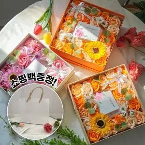 용돈 증정) (쇼핑백 플라워 나오는 카네이션 박스상자 다발꽃 어버이날선물 환갑 이벤트 다발 봉투