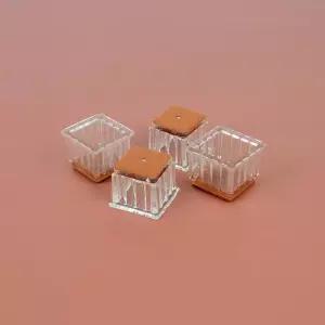 사각 바닥긁힘방지 투명 의자발 4P Selzen 의자캡 의자발커버 펠트