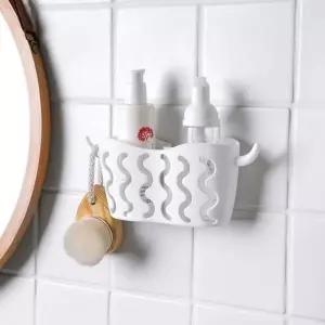 흡착식 욕실 주방 다용도 벽걸이 수납선반 화이트