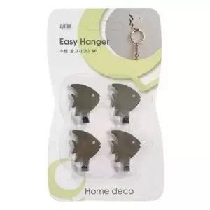 넥타이걸이 물고기 행거 벽옷걸이 4P 벽걸이고리 스텐 소