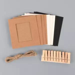 DIY용 종이액자 Selzen DIY사진액자 종이액자 나무집게액자