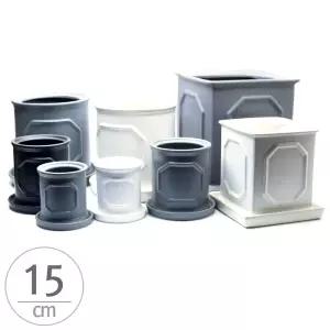 모던 도기 몰딩 화분 R15 15x20cm 흙화분 예쁜 수공예 감성 네모 사각 미니 토기