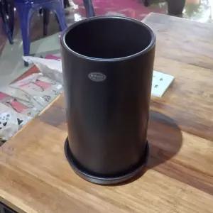 모던 무광 도기화분 블랙 긴원통 14x25cm디자인 인테리어 심플한 꽃화분 화초 주물럭 예쁜 감성 수공