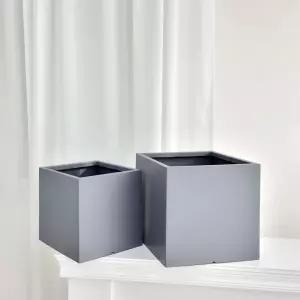 고강도 플라스틱 정사각 화분 2호 30x30x30cm개업 거실 인테리어 축하 집들이 화이트 모던 렌태리어 대형