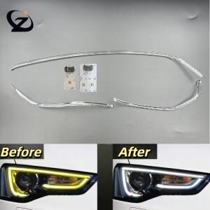 아우디 호환 A5 2012- 자동차 DRL 헤드 라이트 가이드 플레이트 주간 러닝 튜브 바의  기능