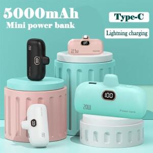 APC 미니 휴대용 전원 은행 2000/5000mah 캡슐 모바일 Powerbank 공급  Type-c 용 비상 외부  고속 충전기