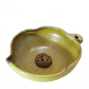 미니옹기수반 나뭇잎 황토색 찻집 가정 실내 자연가습기 거실 인테리어 장식용 꽃수반