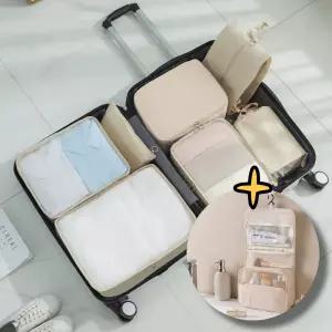 여행용파우치 8종 세트 압축치 세면백 증정 행사해용품 도구가방 워시백 용가방 압축팩 파우치 용속옷수납