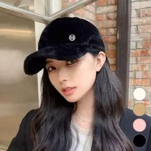 M로고 퍼 윈터 여자 볼캡 따뜻 모자 남자 겨울 겨울볼 야구모자 볼캡 여자모자 남자모자 겨울