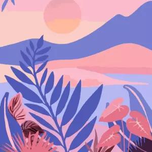 하모니아트 DIY 유화그리기 세트 40x50 분홍빛 노을취미생활 용품 그림그리기 페인팅 팝아트 홈인테리어 아