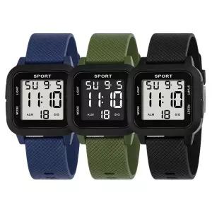 뉴 스퀘어 전자 남자 여성 디지털 학생 정장 패션 손목 시계 초침 다지 메탈 사각 데일리 커플 남녀공용 남