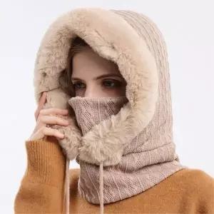 페이크후드 여성바라클라바 융털 기모 낚시마스크 스키넥워머 방한모자 겨울자전거용품 스키마스크 겨울