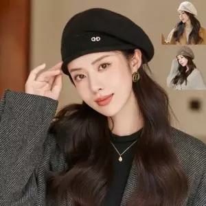 여성 니트 베레모 겨울 모자 비니 빵모자 화가모자 빵 패션 여자 여성 헌팅캡 보온 모자 가을 겨울 니트