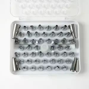 데코레이션 베이킹 깍지 52종 세트베깎지 커플러 꽃받침 스텐 가정용모양 전문가용 데이션 케이크짤주머니