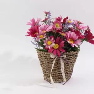 구절초 꽃 조화바구니 화동 벽걸이장식테이블 인테리어용품 소품 장식용 부케 가짜 인조