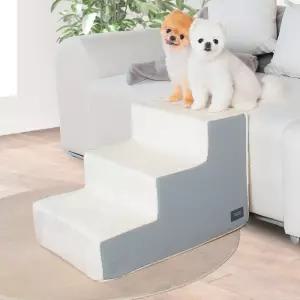 베이직 3단 스텝 그레이강아지 쇼파계단 침대 반려견3단 애완3단 애완 반려 애견