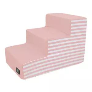 어닝 스트라이프 핑크 3단 스텝애완견침대계단 쇼파 소파 강아지 용품 반려동물필수템 소형 반려