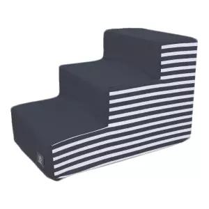어닝 스트라이프 네이비 3단 스텝애완견침대계단 쇼파 소파 강아지 용품 반려동물필수템 소형 반려