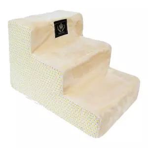 도그포즈 북유럽밸런스 3단 삼각형 베이지반려동물계단 가정용 용강아지 실내용 애완용 침대 애견용 용계단