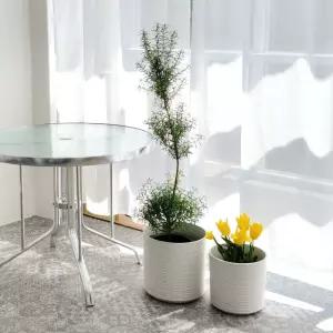 고강도 플라스틱 화분 가로줄무늬 실린더 대 30x30cm플라워 꽃집 분배 인테리어 정원 원예 베란다 디자인