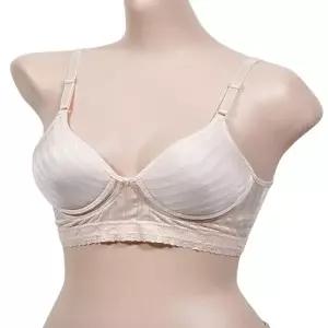 스트라이프 패턴 인견소재 풀컵 노와이어 B컵 스포츠브라